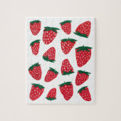 Organische zomeraardbeien - rood en groen legpuzzel (Verticaal)