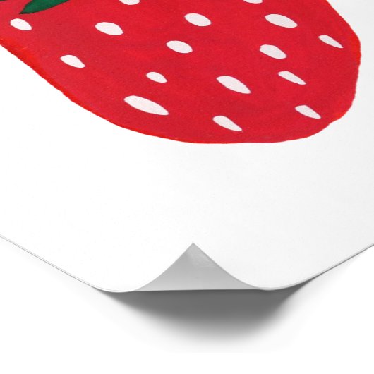 Organische zomeraardbeien - rood en groen poster (Hoek)