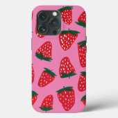 Organische zomeraardbeien rood op roze achtergrond Case-Mate iPhone case (Achterkant)