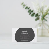 ORGANISCHE ZWARTE VORM LOGO III Modern Visitekaart Visitekaartje (Staand voorkant)