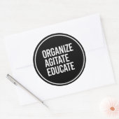 ORGANISEER AGITATE EDUCATE - - wit - Ronde Sticker (Envelop)