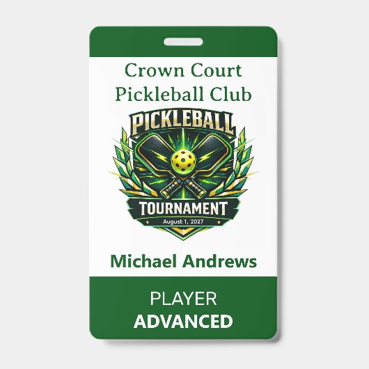 Organiseer Je Eigen Pickleball Toernooi Badge (Voorzijde)
