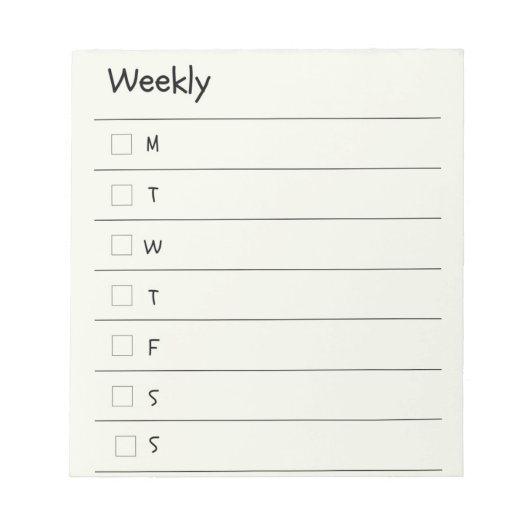 Organiseer je week in stijl notitieblok (Voorkant)