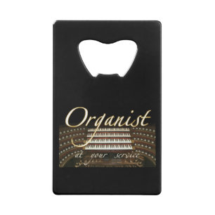 Organist aan uw dienst flesopener creditkaart flessenopener