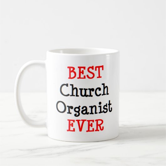 organist kerk, beste koffiemok (Links)