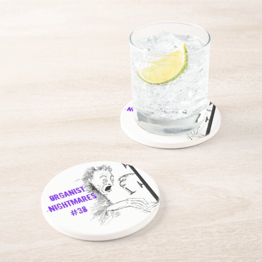 Organist nachtmerries 38 zandsteen onderzetter (Zijkant)
