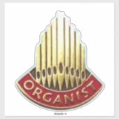 Organist Pipe Organ Logo Sticker (Vel)