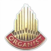 Organist Pipe Organ Logo Sticker (Voorkant)