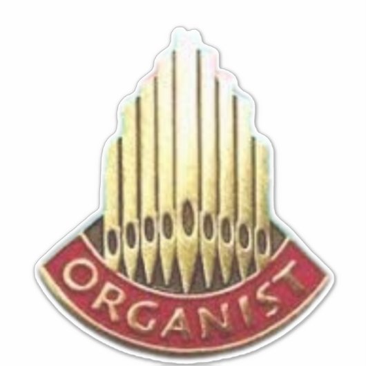 Organist Pipe Organ Logo Sticker (Voorkant)