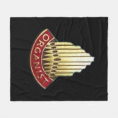 Organist Pipe Orgel Logo Gift Fleece Deken (Voorkant (Horizontaal))