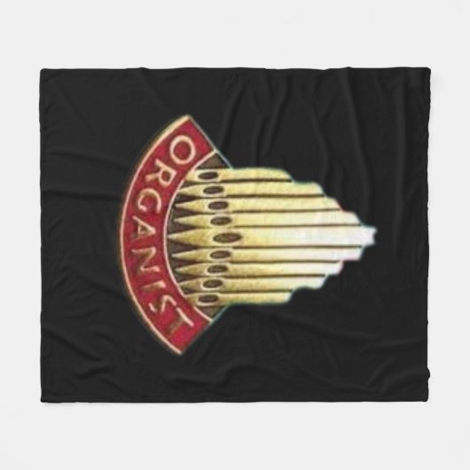 Organist Pipe Orgel Logo Gift Fleece Deken (Voorkant (Horizontaal))