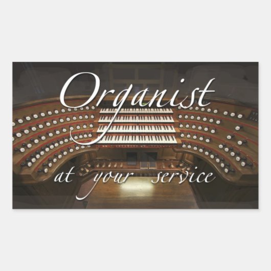 Organist tot uw dienst sticker (Voorkant)