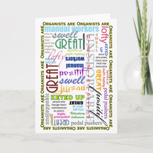 Organisten zijn alles blanco kaart (Voorkant)