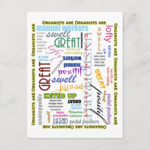 Organisten zijn alles wat briefkaart is