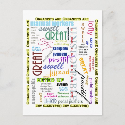 Organisten zijn alles wat briefkaart is (Voorkant)