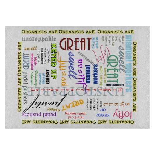 Organisten zijn alles wat in het karton zit snijplank (Voorkant)