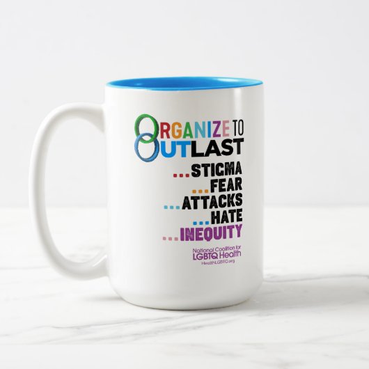 Organize to Outlast Mug Tweekleurige Koffiemok (Links)