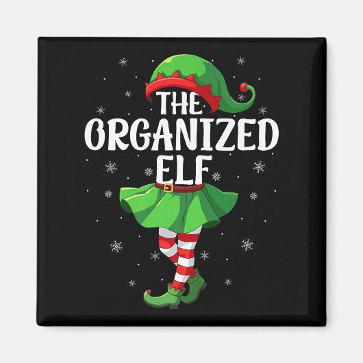 Organized Elf Christmas Girls Women Elf Squad Xmas Magneet (Voorkant)
