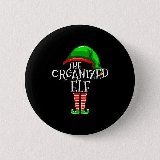 Organized Elf Group Matching Family Christmas  Ronde Button 5,7 Cm (Voorkant)