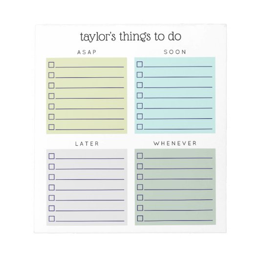 Organized Things to Do Blue Olive Gray Notitieblok (Voorkant)