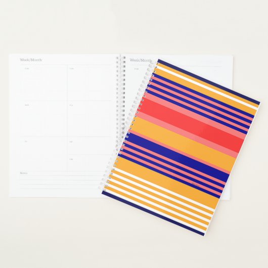 ORGANIZER GEEL BLAUW STRIPED PLanner (Display)