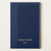 Organizing Dad Personalized Photo Navy Blue & Gold Planner (Achterkant)