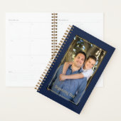 Organizing Dad Personalized Photo Navy Blue & Gold Planner (Display)