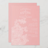 Organza Bloemen Baptisme Uitnodiging (Voorkant / Achterkant)