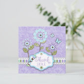 Organza Flowers TY Square Lav Bedankkaart (Staand voorkant)