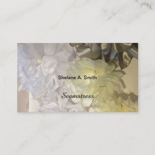 Organza Stoffen Bloemen Visitekaartje (Voorkant)