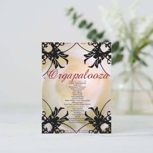 Orgapalooza - Briefkaart (Staand voorkant)