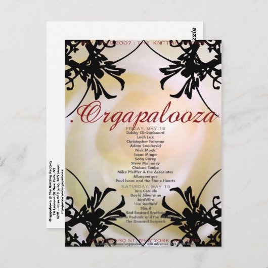 Orgapalooza - Briefkaart (Voorkant / Achterkant)