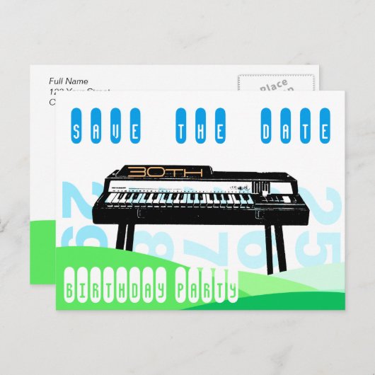 Orgel 30ste verjaardag feest Save the Date Aankondigingskaart (Voorkant / Achterkant)
