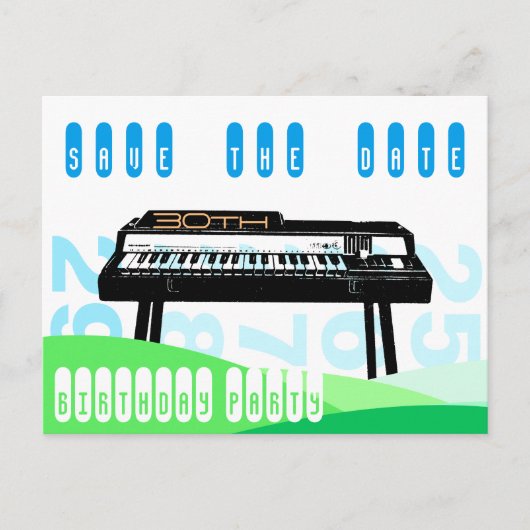 Orgel 30ste verjaardag feest Save the Date Aankondigingskaart (Voorkant)