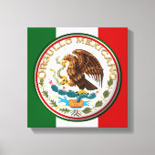 Orgullo Mexicano (Eagle van Mexicaanse vlag) Canvas Afdruk (Voorkant)