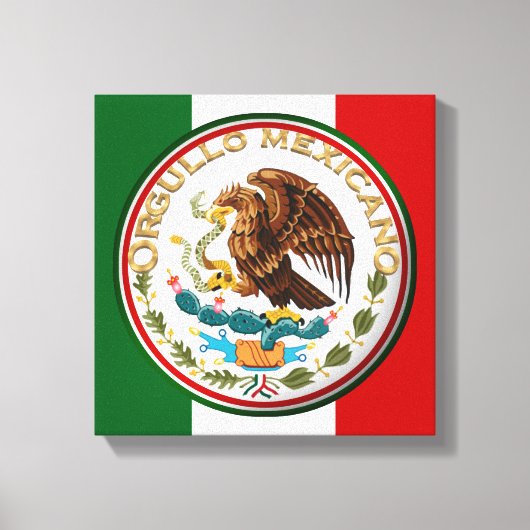 Orgullo Mexicano (Eagle van Mexicaanse vlag) Canvas Afdruk (Voorkant)
