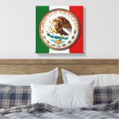 Orgullo Mexicano (Eagle van Mexicaanse vlag) Canvas Afdruk (Insitu (Slaapkamer))