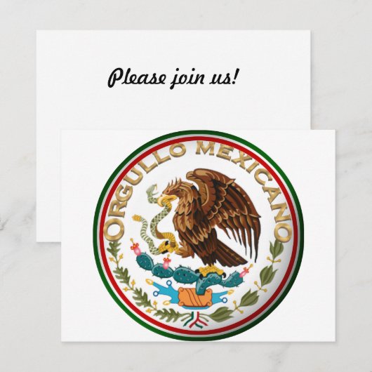 Orgullo Mexicano (Eagle van Mexicaanse vlag) Kaart (Voorkant / Achterkant)