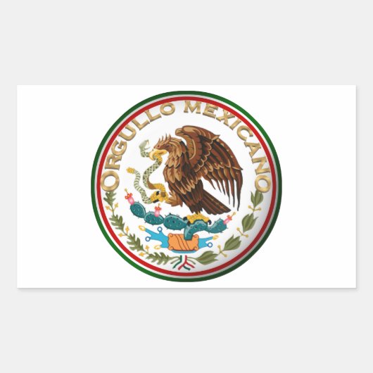 Orgullo Mexicano (Eagle van Mexicaanse vlag) Rechthoekige Sticker (Voorkant)