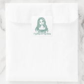 Orgullosa de Mis Raíces Mexican Line Art Vierkante Sticker (Tas)