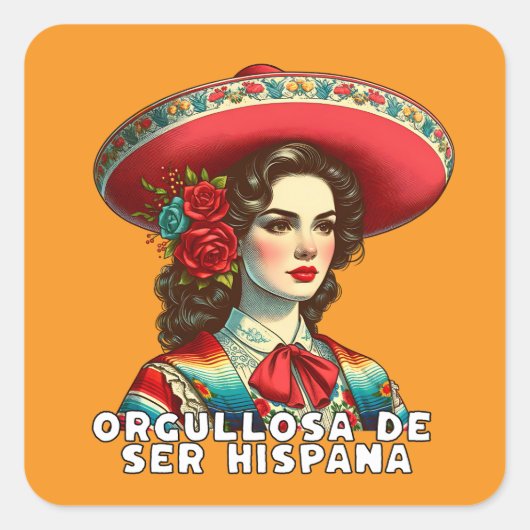 Orgullosa de ser Hispana Spaans erfgoed Vierkante Sticker (Voorkant)