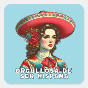 Orgullosa de ser Hispana Spaans erfgoed Vierkante Sticker