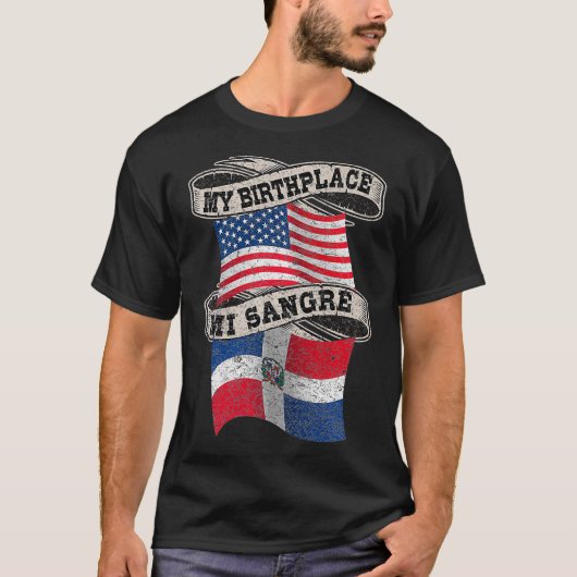 Orgullosamente Dominicano Half Dominican Half Amer T-shirt (Voorkant)