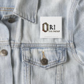 Ori Name Vierkante Button 5,1 Cm (In situ)