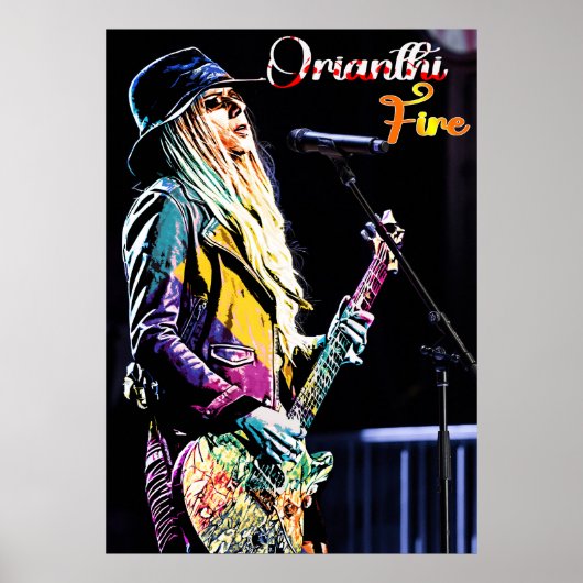 Orianthi Fire Guitar Poster (Voorkant)