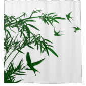Orient Accent Lush Green Bamboo & Swallow Birds Douchegordijn (Voorkant)