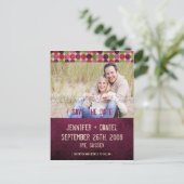 "Orient" Bourgogne Retro Save the Date Aankondigin Aankondigingskaart (Staand voorkant)