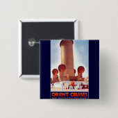 Orient Cruises Big Funnel Vierkante Button 5,1 Cm (Voorkant /achterkant)