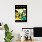 Oriënt cruises naar Noorwegen, vintage reisposter Poster (Thuiskantoor)