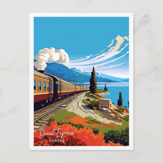 Orient Express Europe Travel illustratie Briefkaart (Voorkant)